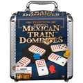 Buy now Spin Master Games, Mexican Train Dominoes Set in Aluminum Carry Case, Includes Colorful Trains for Fun-Filled Family Game Night, for Kids & Family, 2-8 Players, for Ages 8 & Up at indiglob india