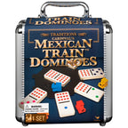 Buy now Spin Master Games, Mexican Train Dominoes Set in Aluminum Carry Case, Includes Colorful Trains for Fun-Filled Family Game Night, for Kids & Family, 2-8 Players, for Ages 8 & Up at indiglob india
