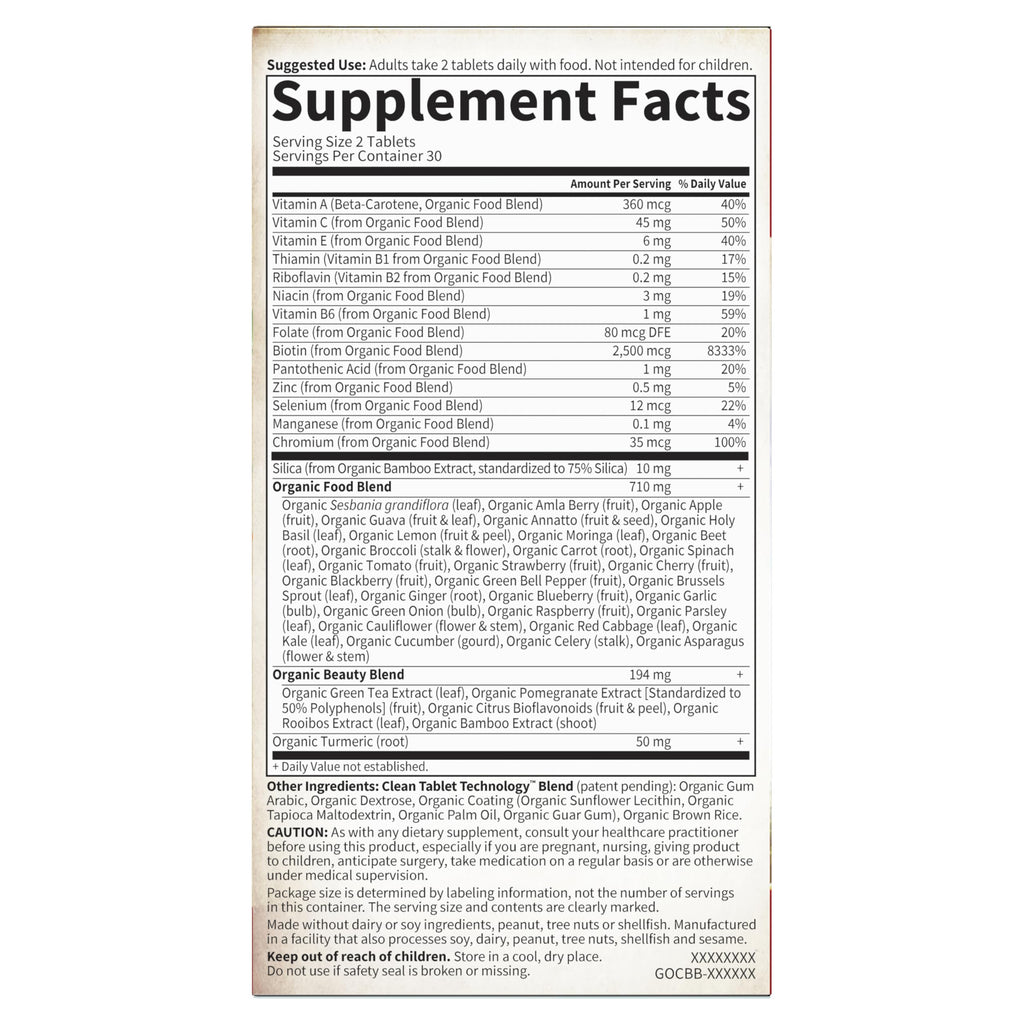 Garden of Life Organics Plant Collagen Builder, 60 Tablets