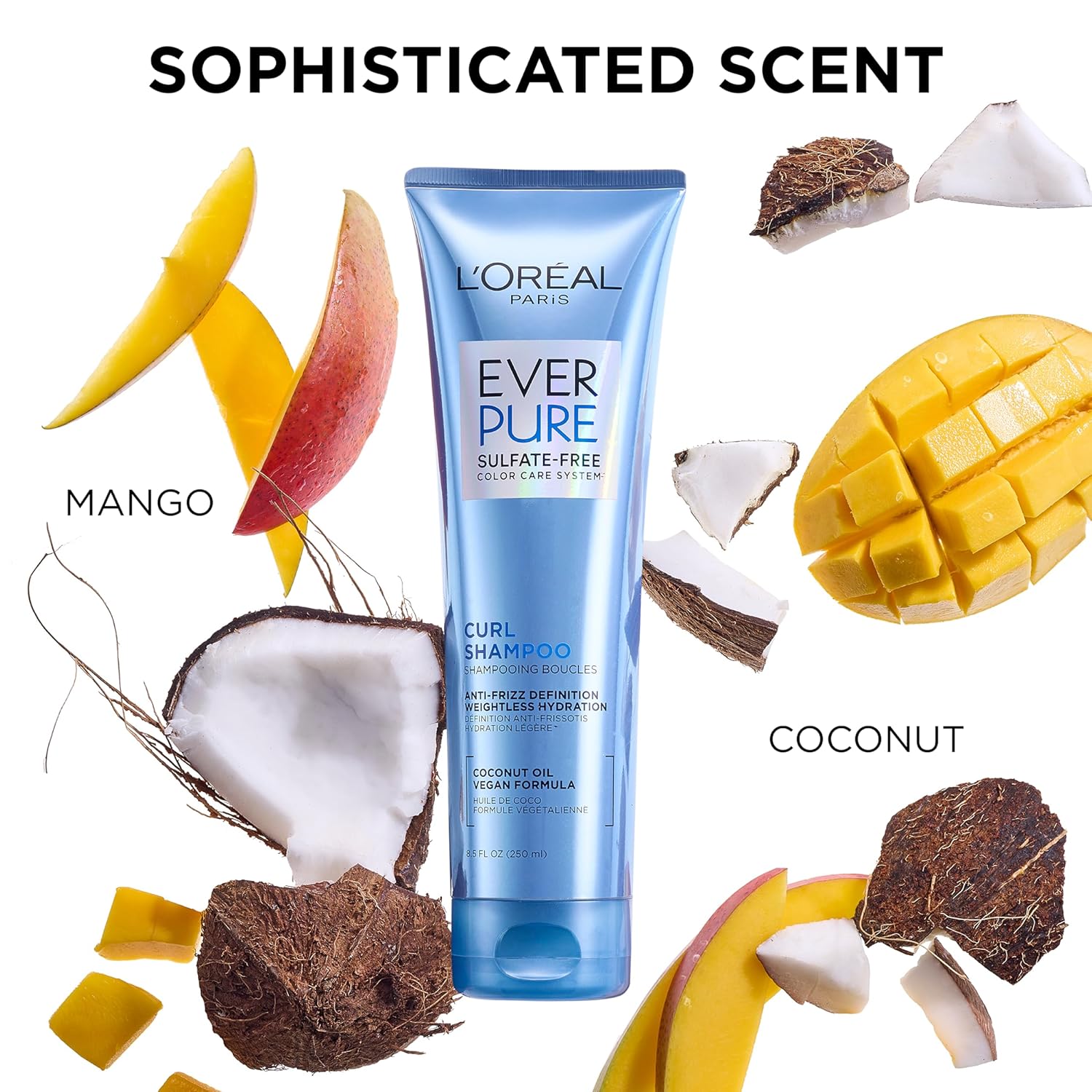 Buy now L'Oreal Paris Sulfate Free Conditioner for Curly Hair, Lightweight, Anti-Frizz Hair Care with Coconut Oil, EverPure, 8.5 Fl Oz (Packaging May Vary) at indiglob india