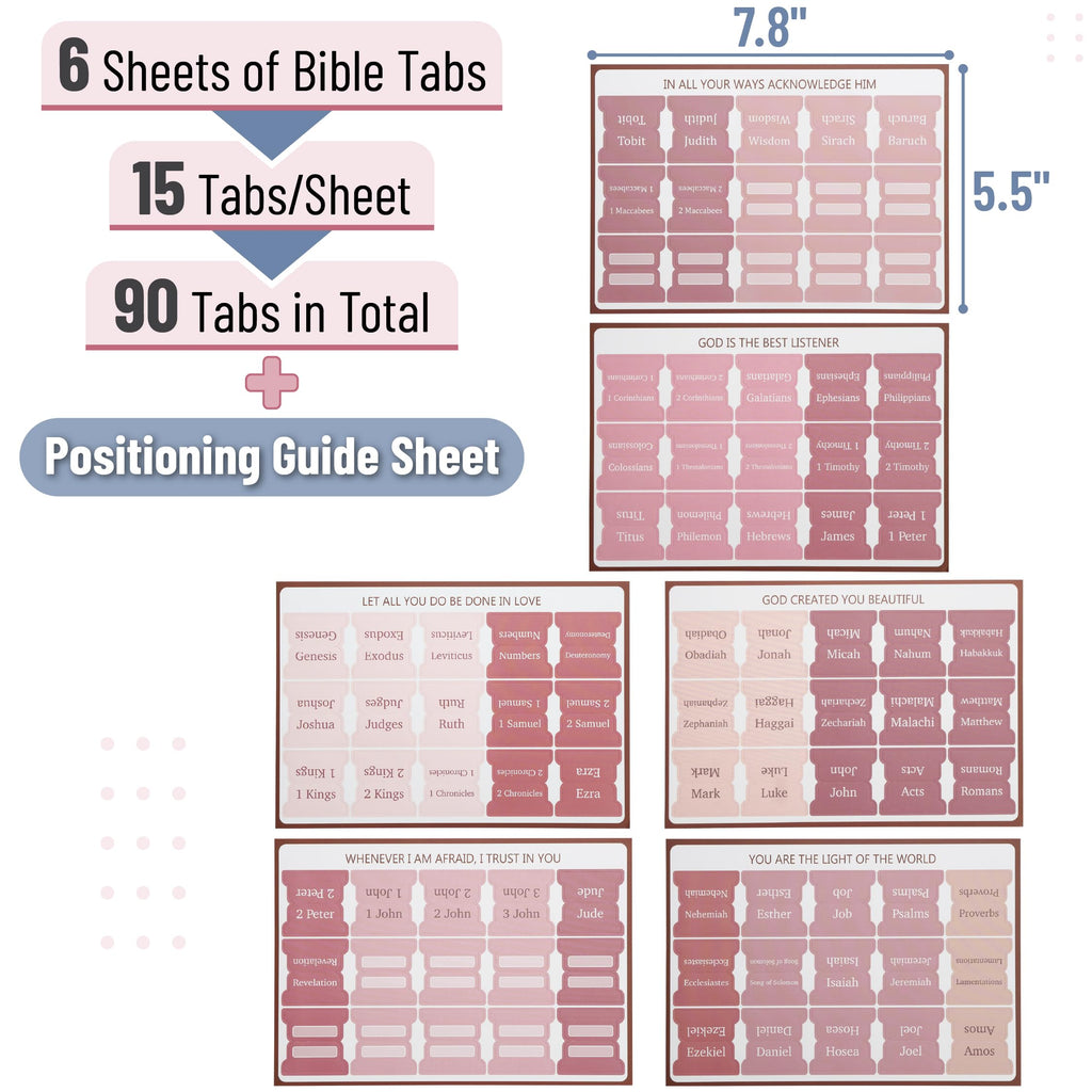 Mr. Pen- Bible Tabs, 90 pcs, Large Print Laminated Index Tabs for Women