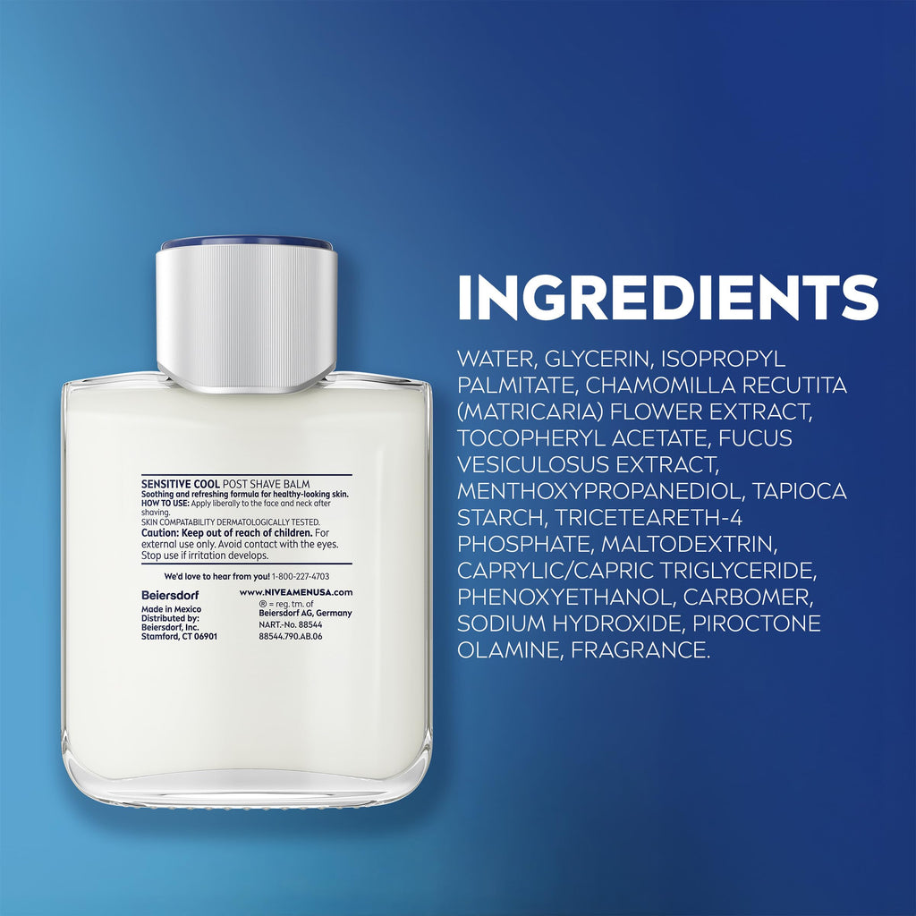Buy now NIVEA MEN Sensitive Cool Post Shave Balm, Enriched with Chamomile and Seaweed Extracts, Alcohol Free After Shave Balm for Men, 3.3 Fl Oz Bottle, Pack of 3 at indiglob india