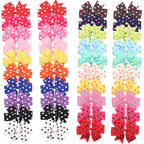 40Pcs 3" Hair Bows for Girls Toddler Pinwheel Polka Dot Bow Alligator Clips | 20 Colors in Pairs Girls Bows | Durable Metal Clips | Back to School Bows |Toddler Hair Accessories