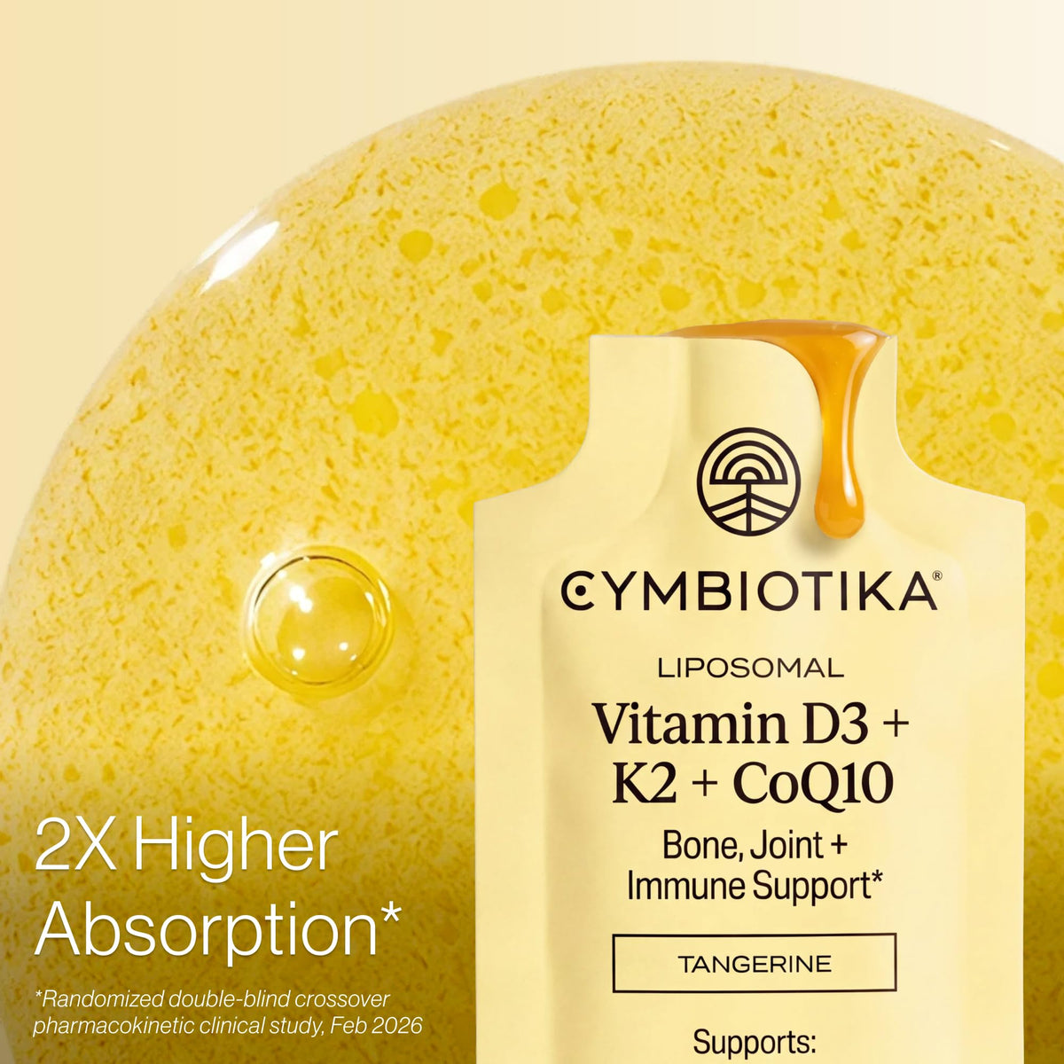 CYMBIOTIKA Liposomal Vitamin D3 + K2 + CoQ10 for Bone, Heart & Immune