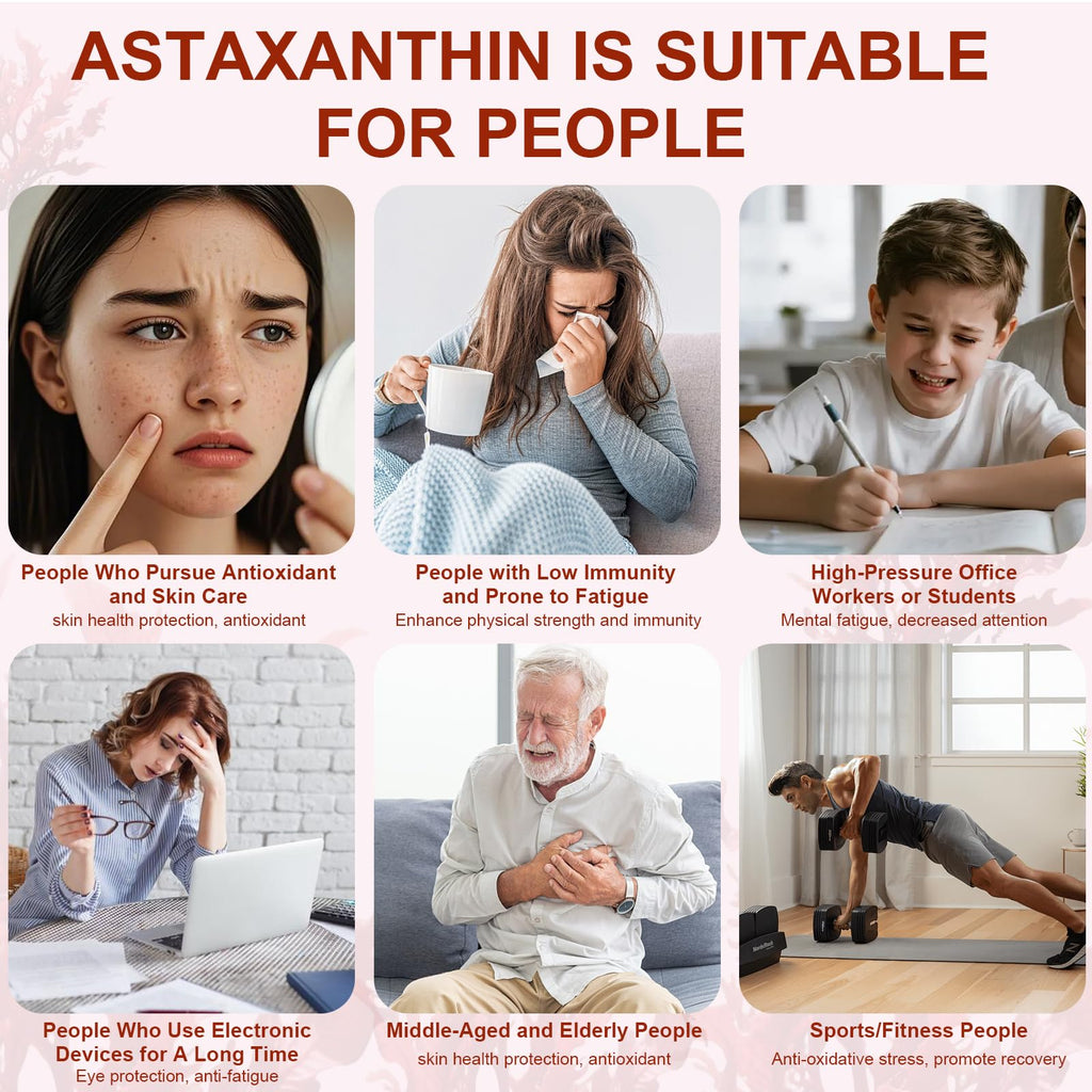 Astaxanthin 12mg Antioxidant Supplements, 240 Softgels