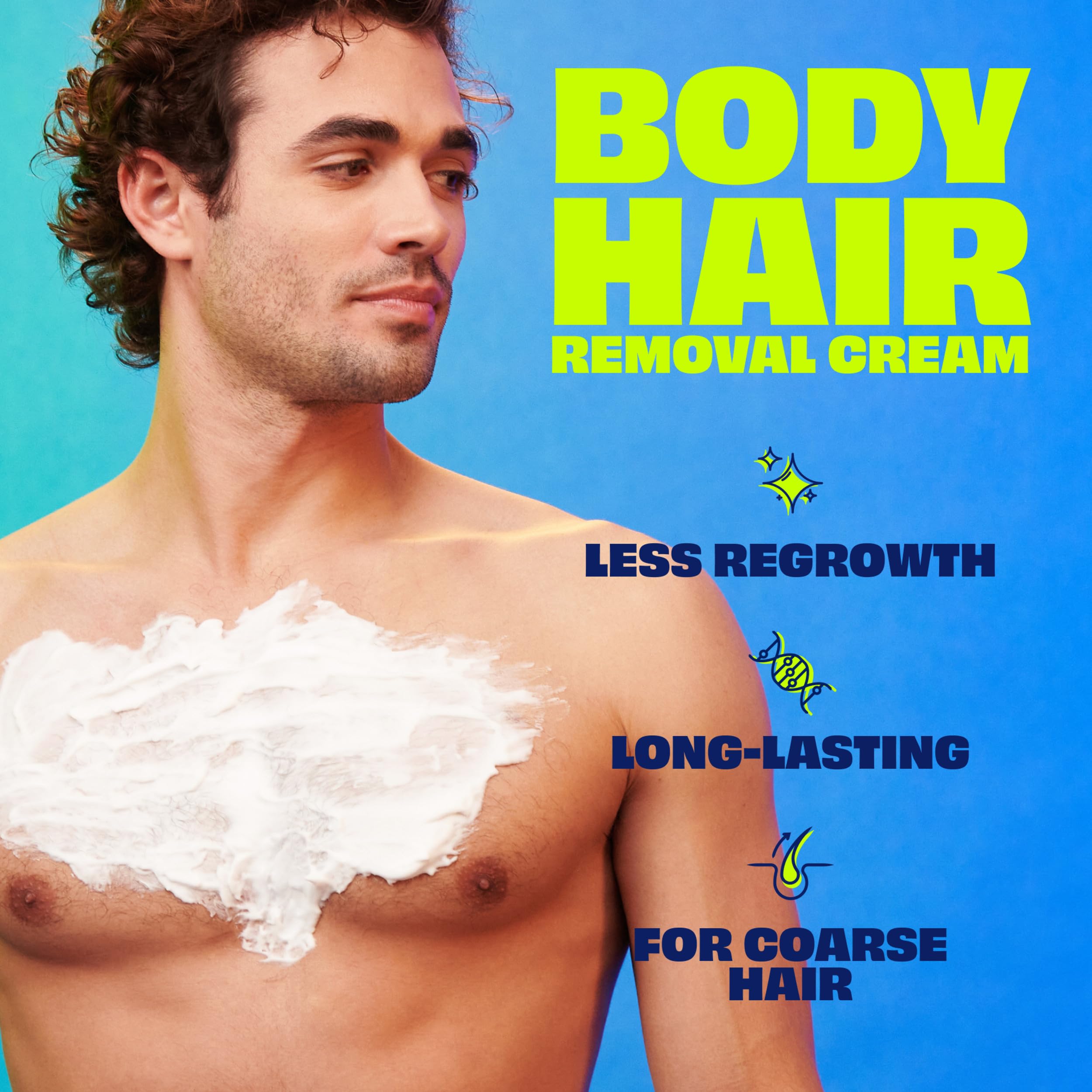 Nair Men Hair Remover Body Cream, 12 Oz | Quick & Easy Body Hair Removal, Use for Chest, Back, Arms & Legs, Removes Stubborn Short Hairs, Dermatologist-Tested