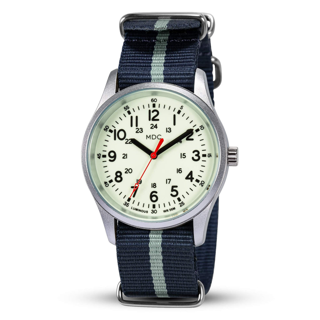 Buy now Infantry Mens Military Field Watch,Luminous Glow in The Dark Dial,Analog Tactical Wristwatch w/ 12/24 Hr Time,Japanese Quartz Movement,Slip-Thru Nylon Band,Reliable Work Watch for Men at indiglob india