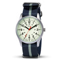 Buy now Infantry Mens Military Field Watch,Luminous Glow in The Dark Dial,Analog Tactical Wristwatch w/ 12/24 Hr Time,Japanese Quartz Movement,Slip-Thru Nylon Band,Reliable Work Watch for Men Silver Blue at indiglob india