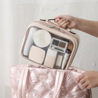 Buy now Veki Transparent Makeup Bag Travel Cosmetic Bags Case Waterproof Toiletries Bag Large Capacity Open Storage Bags Organizer With Zipper, Portable Make Up Organizer for Women and Girls at indiglob india