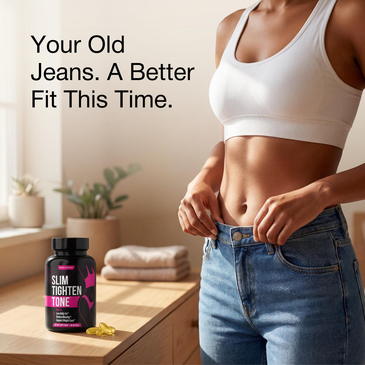 UNALTERED Belly Fat Burner for Women - Slim Waist, Lose Stomach Fat, Reduce Bloating - Natural Weight Loss Pills, Appetite Suppressant, & Metabolism Booster - 90 Capsules