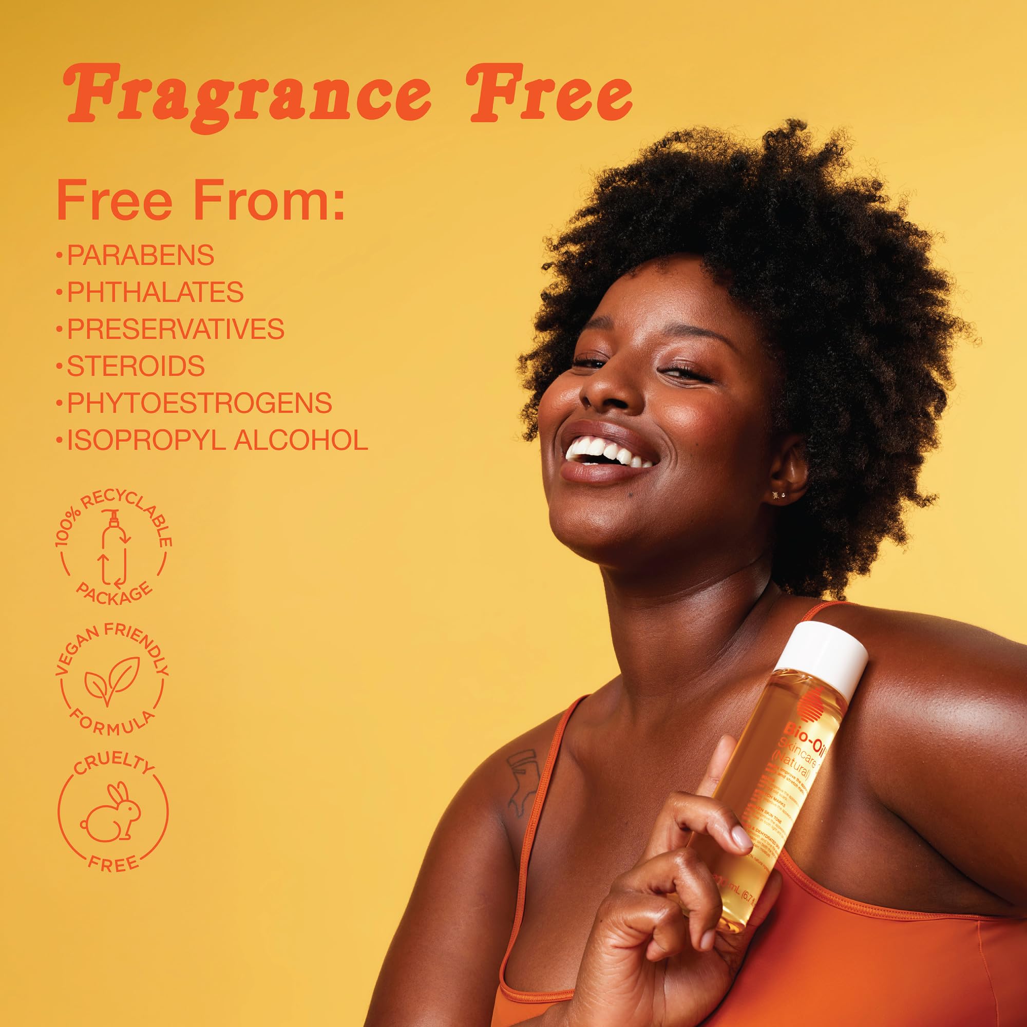 Bio-Oil Fragrance-Free Body Oil Serum for Scars & Stretch Marks, 6.7 fl oz | Dry Skin Moisturizer, Rosehip & Chamomile Oils, Scar Treatment, Stretch Mark Oil, Sensitive Skin Safe, Face and Body