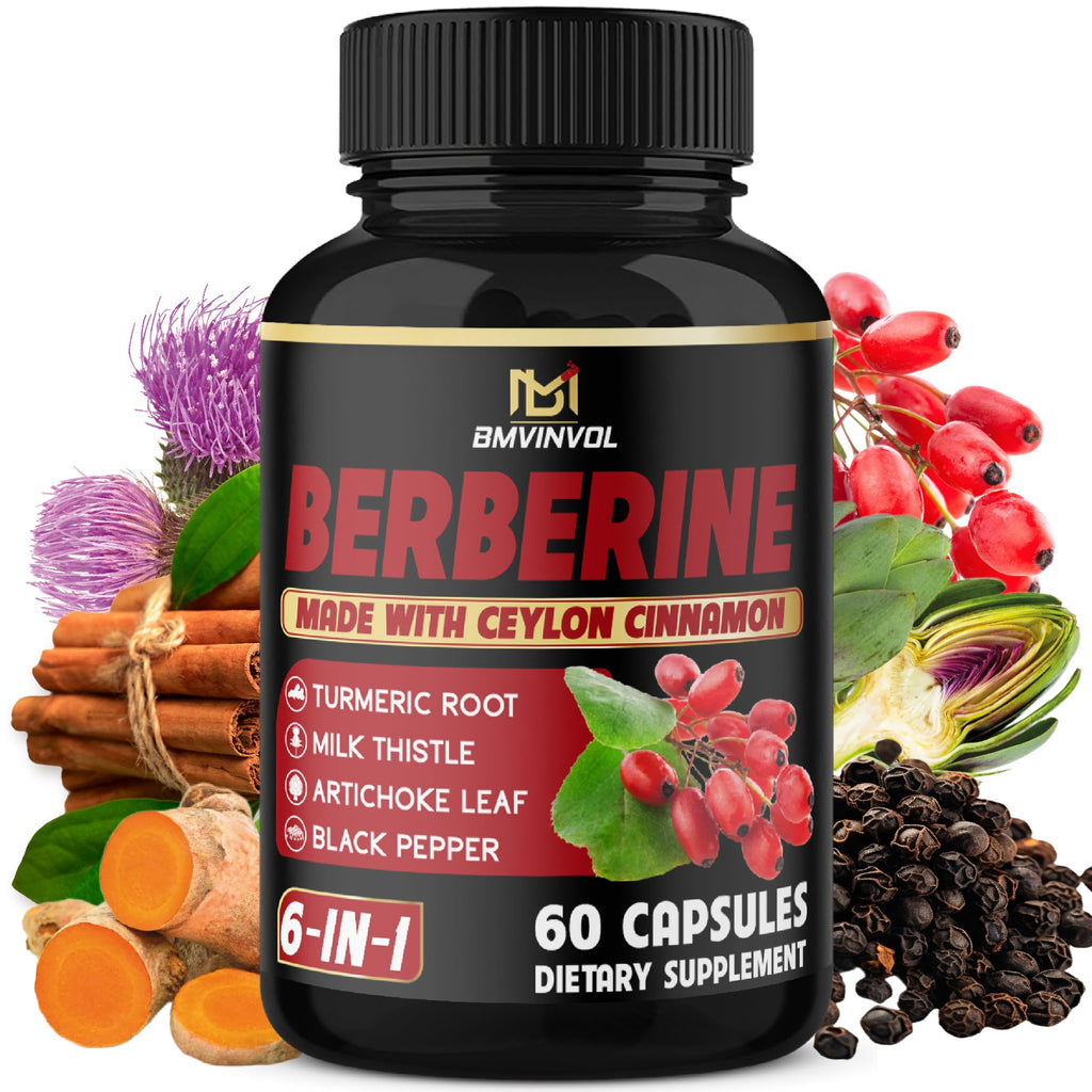 Berberine with Ceylon Cinnamon, Turmeric, Milk Thistle, Artichoke, Black Pepper - 150 Count - Pack of 1