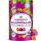 NUTRAMIN Daily Vegan Keto Multivitamin Gummies, Sugar-Free, 90 Count | Non-GMO Natural Vitamin C, D, Zinc for Immunity, Plant-Based, Nut-Free, Gluten-Free, Biotin, Vitamin A, B, B6, B12, 45-Day