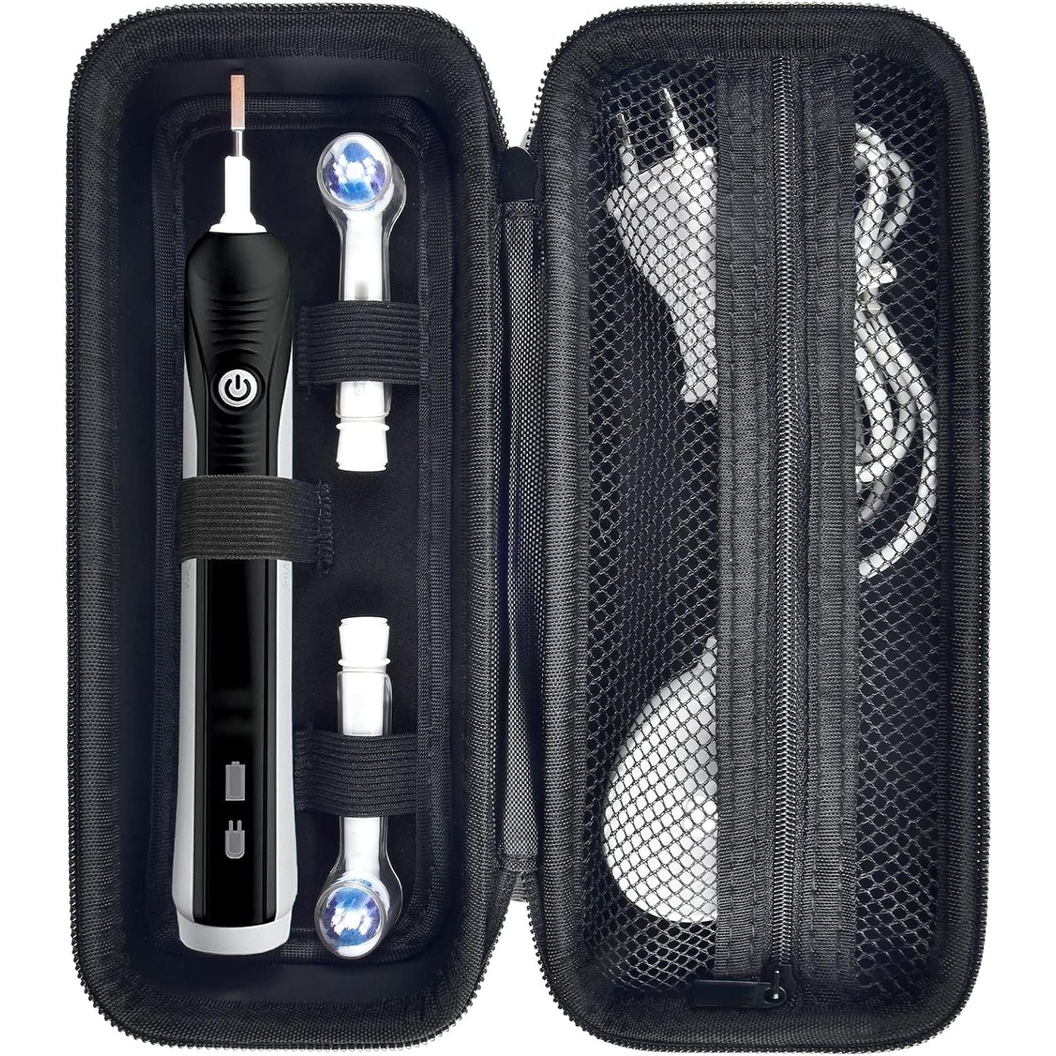 Buy now Toothbrush Travel Case Compatible with Oral-B Pro 1000, 2000, 3000, 3500, 1500/ for Philips Sonicare ProtectiveClean 4100 5100 Electric Toothbrush with Mesh Pocket for Accessories - Black (Bag Only) at indiglob india