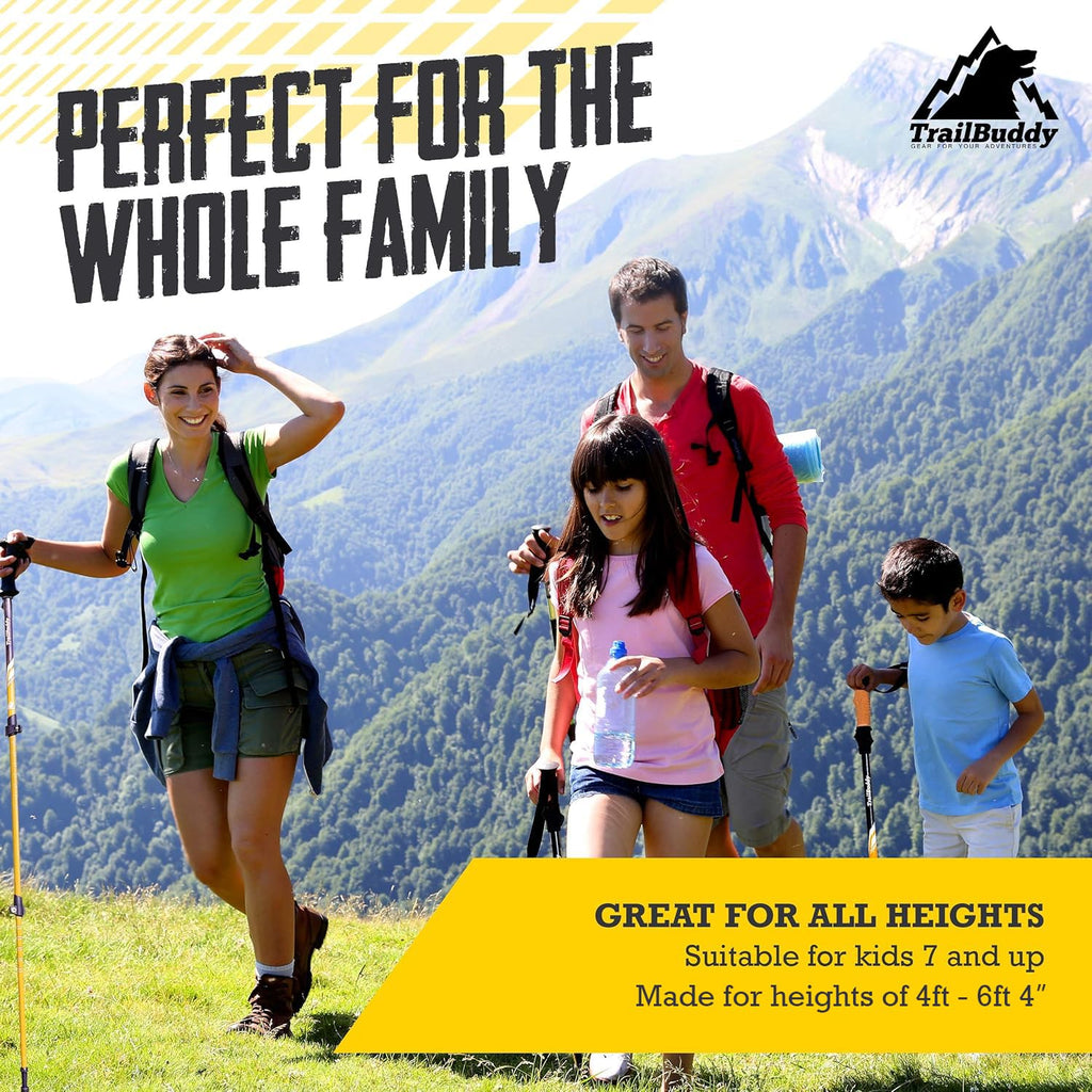 Buy now TrailBuddy Trekking Poles â€“ Lightweight 7075 Aluminum Hiking Poles for Women, Men & Seniors â€“ Collapsible or Foldable Walking Sticks for Travel, Trails & Balance at indiglob india