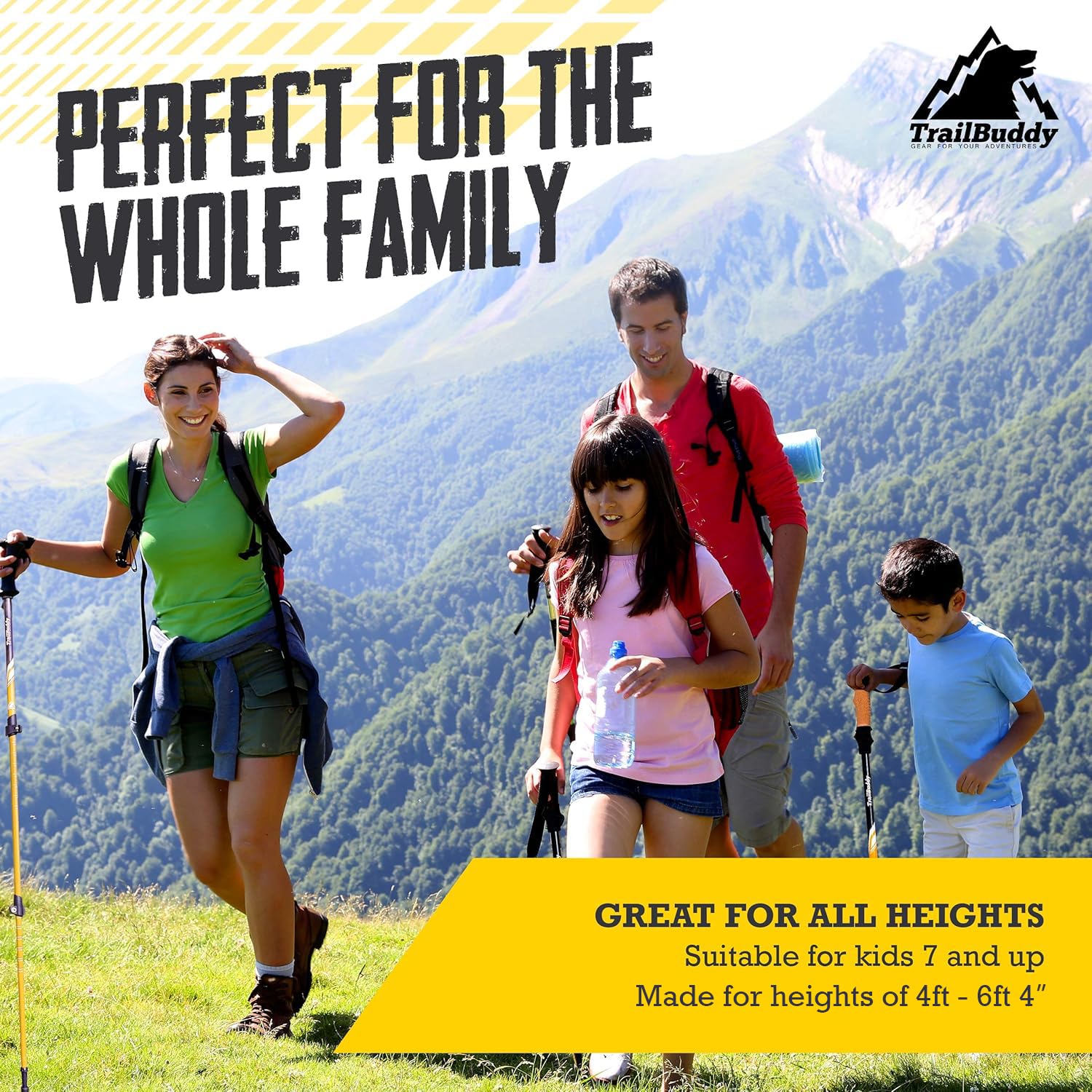 Buy now TrailBuddy Trekking Poles â€“ Lightweight 7075 Aluminum Hiking Poles for Women, Men & Seniors â€“ Collapsible or Foldable Walking Sticks for Travel, Trails & Balance at indiglob india