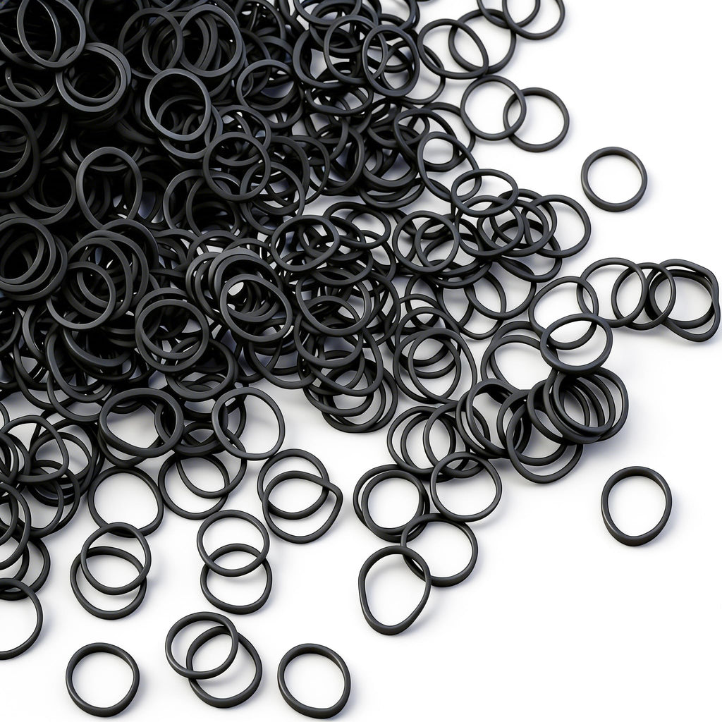 black Elastic Hair Bands，BEBEEPOO 500pcs Mini Rubber Bands with a box Soft Elastic Bands for Kid Hair Braids Hair
