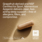 Momentous Apigenin Supplement Capsules, 50mg per Serving | Supports Sleep Quality & Relaxation, NSF Certified for Sport, Non-GMO & Gluten-Free, Cognitive Wellness Formula (60 Servings)