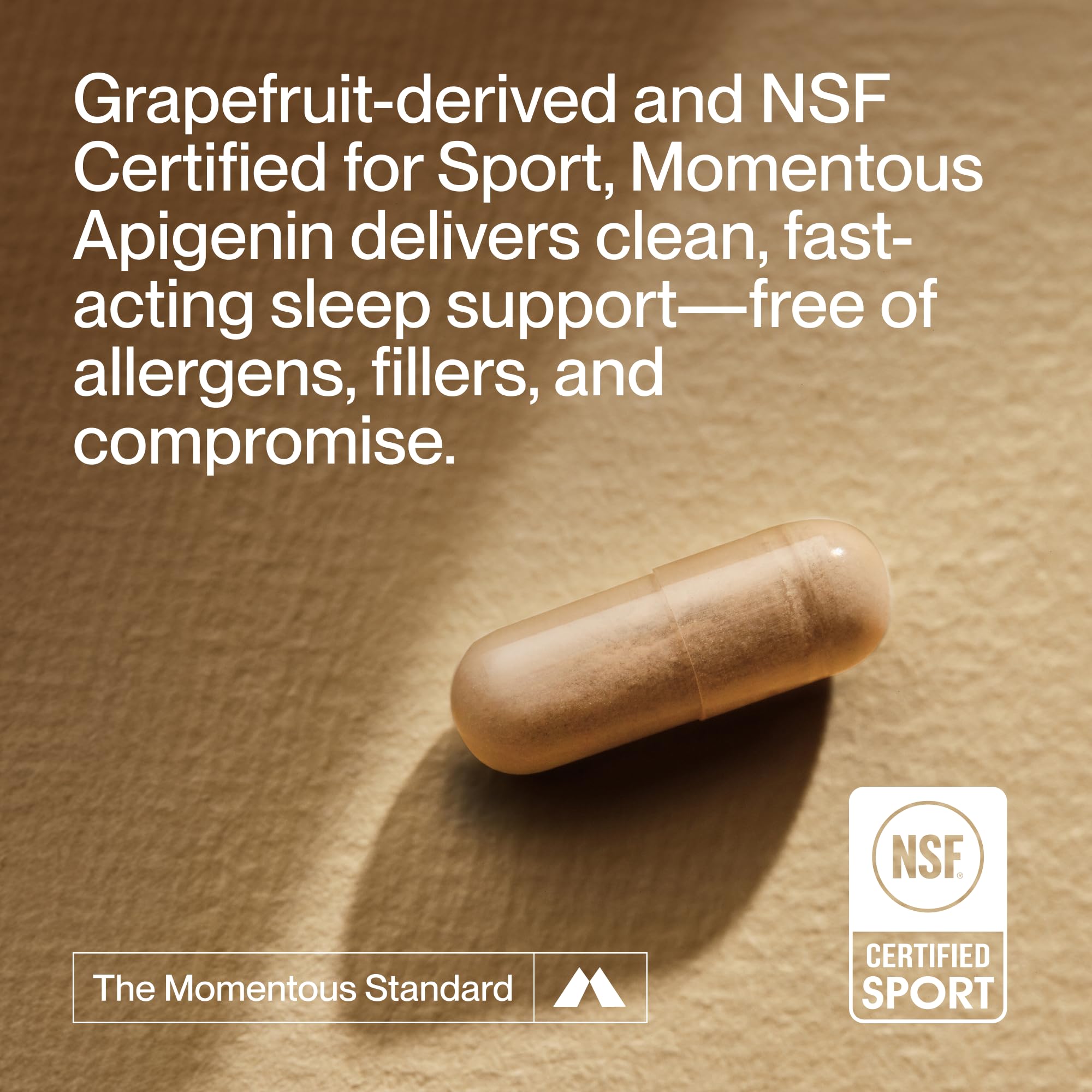 Momentous Apigenin Supplement Capsules, 50mg per Serving | Supports Sleep Quality & Relaxation, NSF Certified for Sport, Non-GMO & Gluten-Free, Cognitive Wellness Formula (60 Servings)