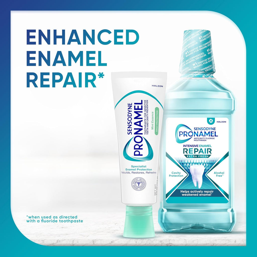 Buy now Sensodyne Pronamel Daily Protection Enamel Toothpaste for Sensitive Teeth, Mint Essence - 4 oz (Pack of 3) at indiglob india