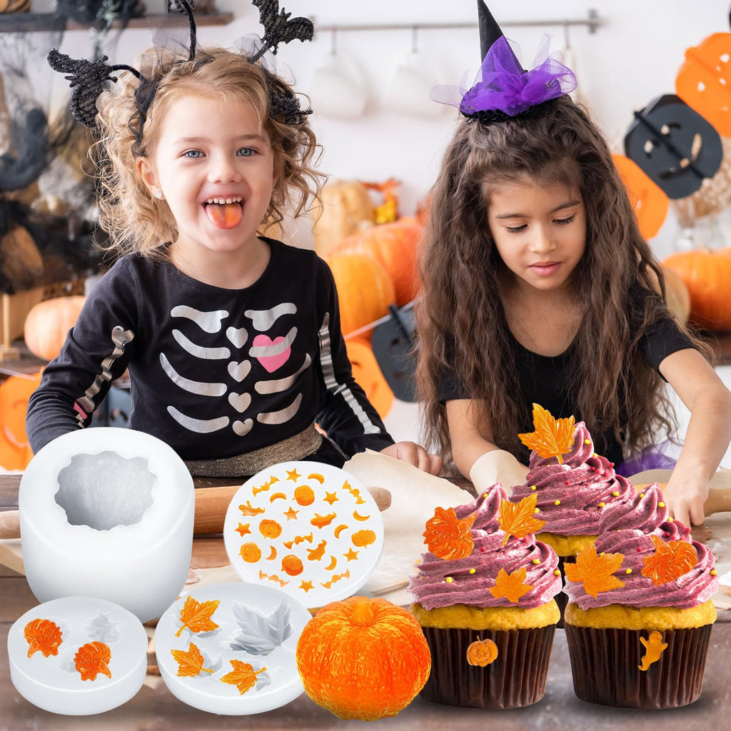 7 Pcs Pumpkin Candle Molds, Halloween Silicone Mold