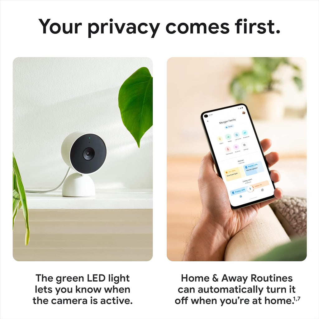 Buy now Google indoor Nest Security Cam 1080p (Wired) - 2nd Generation - Snow at indiglob india