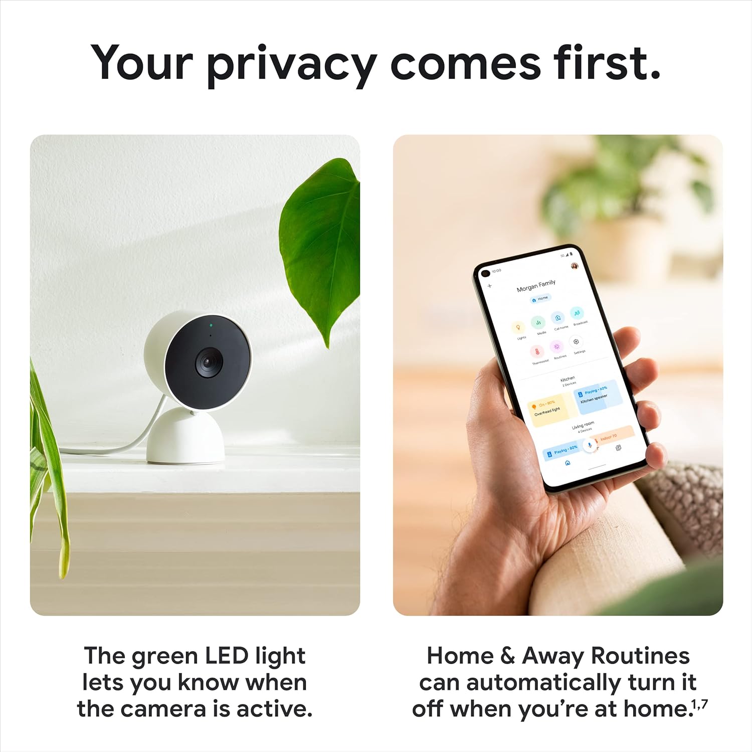 Buy now Google indoor Nest Security Cam 1080p (Wired) - 2nd Generation - Snow at indiglob india