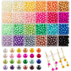 Buy now JHYlilia 1800Pcs 6mm Pearl Beads for Crafts, 24 Colors Round Pearls Beads with Holes for Jewelry Making Handcrafted Loose Spacer for Crafts Jewelry Making Necklaces Bracelets Bright-6MM at indiglob india