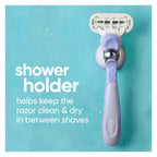Gillette Venus Razor for Women, Extra Smooth Contour, Includes 1 Reusable Razor Handle + 4 Count 5-Bladed Razor Refills, with Flexiball Pivoting Handle and Shower Holder