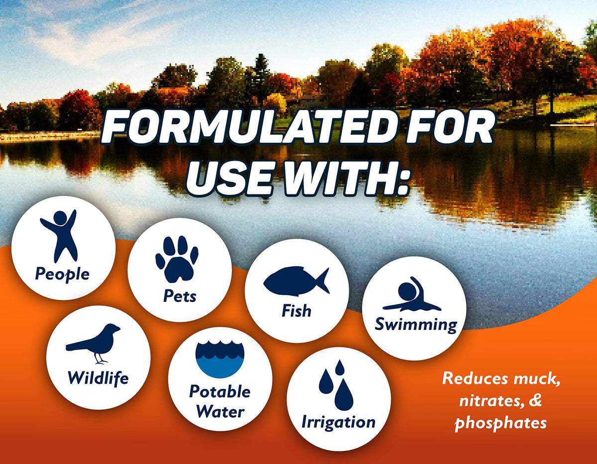Crystal Blue Natural Pond Cleaner - Muck and Sludge Remover, Safe for Koi - 1 Gallon