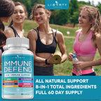Liberty Lifestyle 8 in 1 Immune Supplement with Echinacea, Vitamin C and Zinc 50mg, Vitamin D 5000 IU, Turmeric Curcumin & Ginger, B6, Elderberry 180 Count (Pack of 3)
