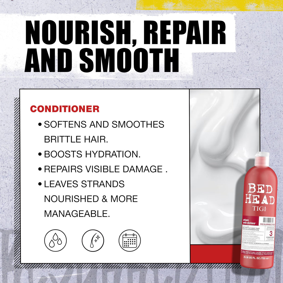 Tigi Bed Head Urban Anti+dotes Resurrection Shampoo & Conditioner Damage Level 3, 25.36 Ounce(Pack of 2)