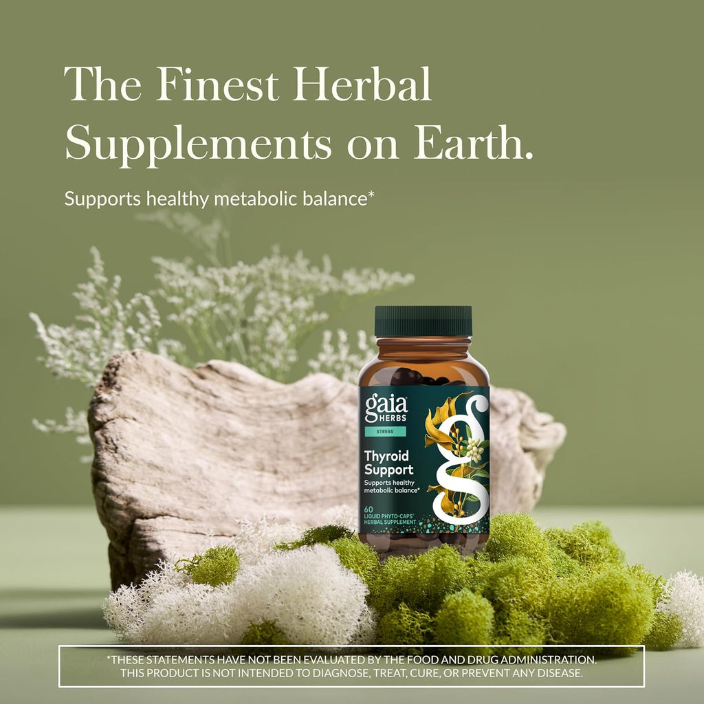 Buy now Gaia Herbs Thyroid Support - Made with Ashwagandha, Kelp, Brown Seaweed & Schisandra to Support Healthy Metabolic Balance & Overall Well-Being* - 60 Vegan Liquid Phyto-Capsules (20-Day Supply) at indiglob india