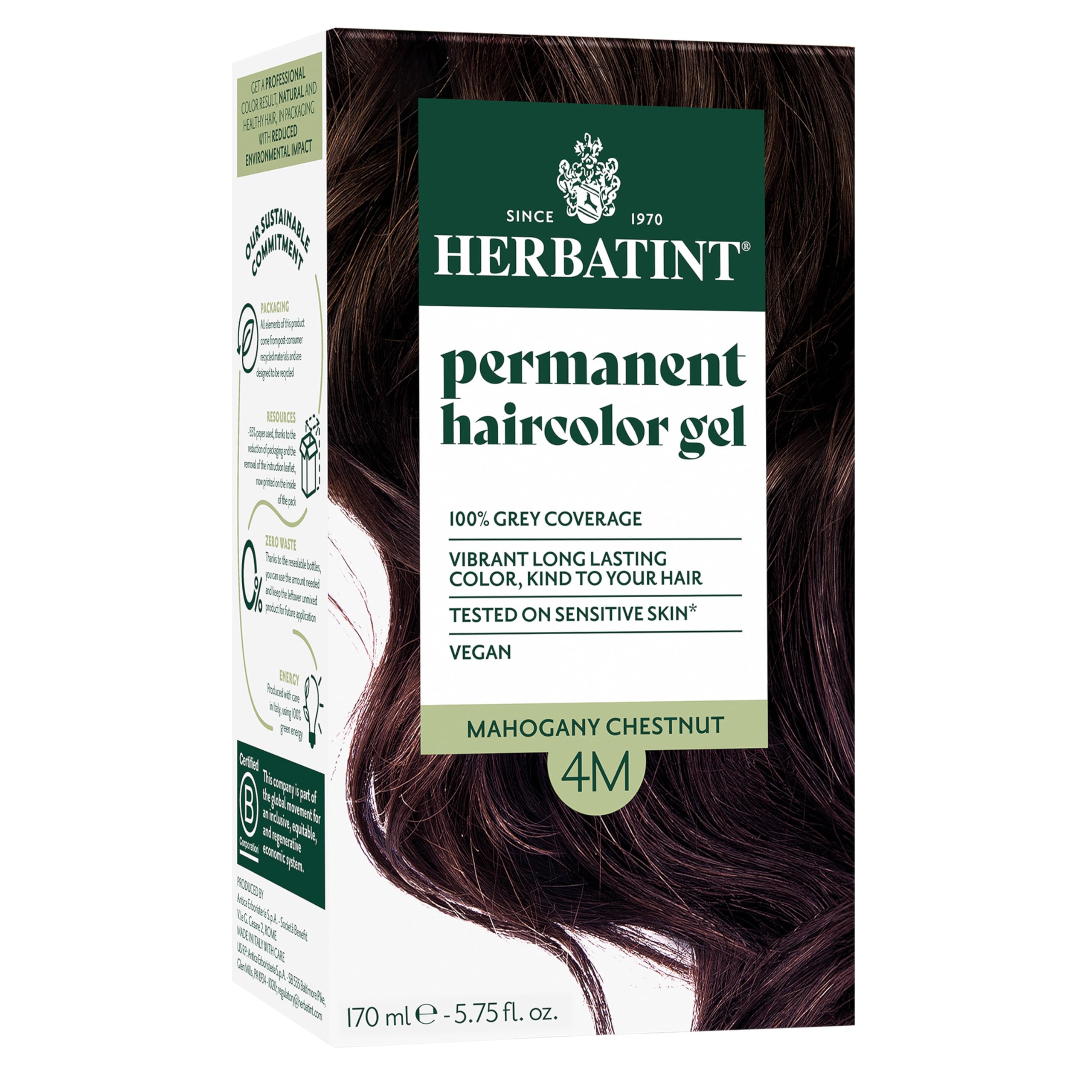 Buy now Herbatint Permanent Hair Dye For Women - 4N Chestnut - For Up To 100% Gray Coverage of Resistant Gray Hair - Ammonia-Free, Alcohol-Free & Vegan - Salon Influenced Hair color 5.75 fl oz at indiglob india