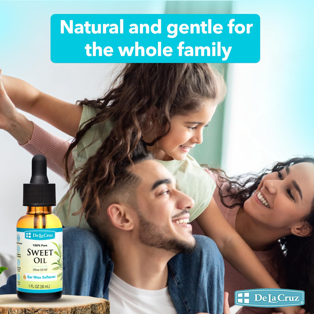 De La Cruz Sweet Oil, Ear Oil, Natural Ear Wax Softener, 1 fl. oz (30 mL)