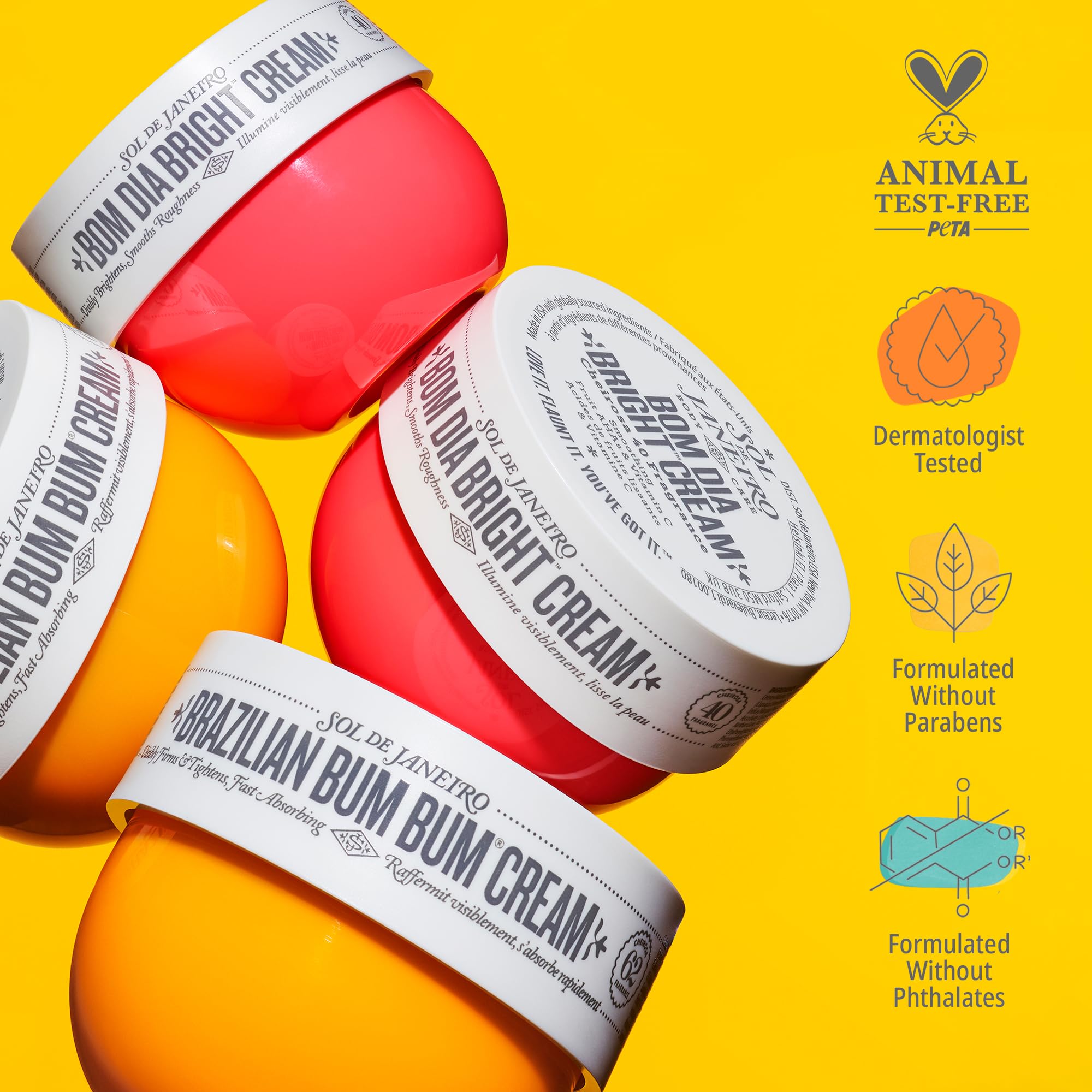 Buy now Sol de Janeiro Mini Body Cream Trial Set - Travel Size Set - Beauty Minis - Brazilian Bum Bum Cream & Bom Dia Bright Cream - 2 Piece Set 25 mL - $24 Value at indiglob india