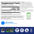 Orgain 5g Creatine Monohydrate Micronized Powder, Unflavored, 100 Servings | Creatine to support muscle growth, post workout recovery & brain health, no artificial additives, non-GMO, 17.64oz