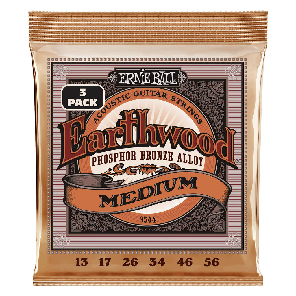 Buy now Ernie Ball Earthwood Medium Light Phosphor Bronze Acoustic Guitar Strings, 12-54 Gauge (P02146) at indiglob india