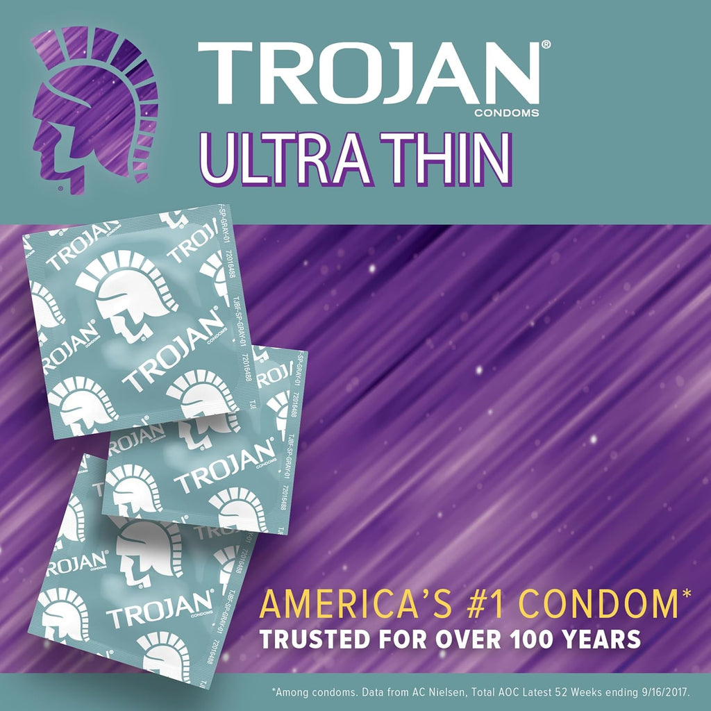 Buy now TROJAN Ultra Thin Condoms Spermicidal, 12 Count at indiglob india