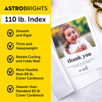 Premium Astrobrights White Cardstock, 8.5" x 11", 110 lb. Index, 94 Brightness, 235 Sheets - More Sheets, Heavyweight Astro White Card Stock for Invitations, Business Cards, Crafts and Printing