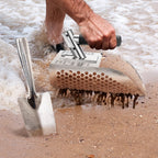 GADFISH Sand Scoop for Metal Detecting, Metal Detector Scoop, Stainless Steel Sand Sifter Shovel, Fast Sifter Shovel for Underwater Treasure Hunting (Stainless Steel)