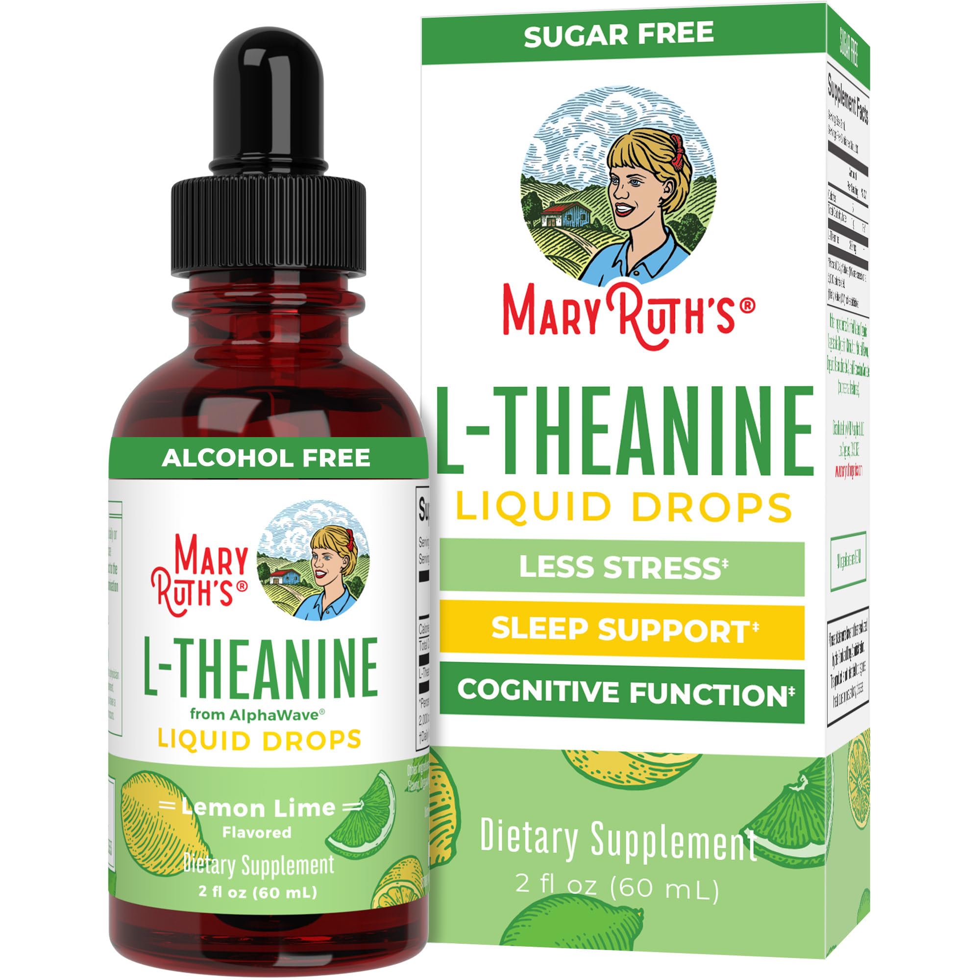 MaryRuth's L Theanine 200mg Liquid Drops for Adults & Kids, 30 Servings | Mood Support, Focus Supplement, Natural Sleep Support, Vegan, Non-GMO