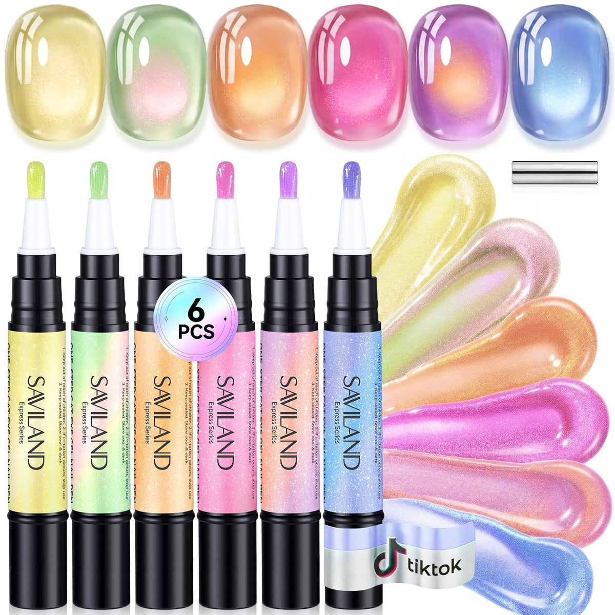 SAVILAND One-Step Gel Nail Polish Pens Set includes 6 vibrant colors. Order online and create stunning nail art today!