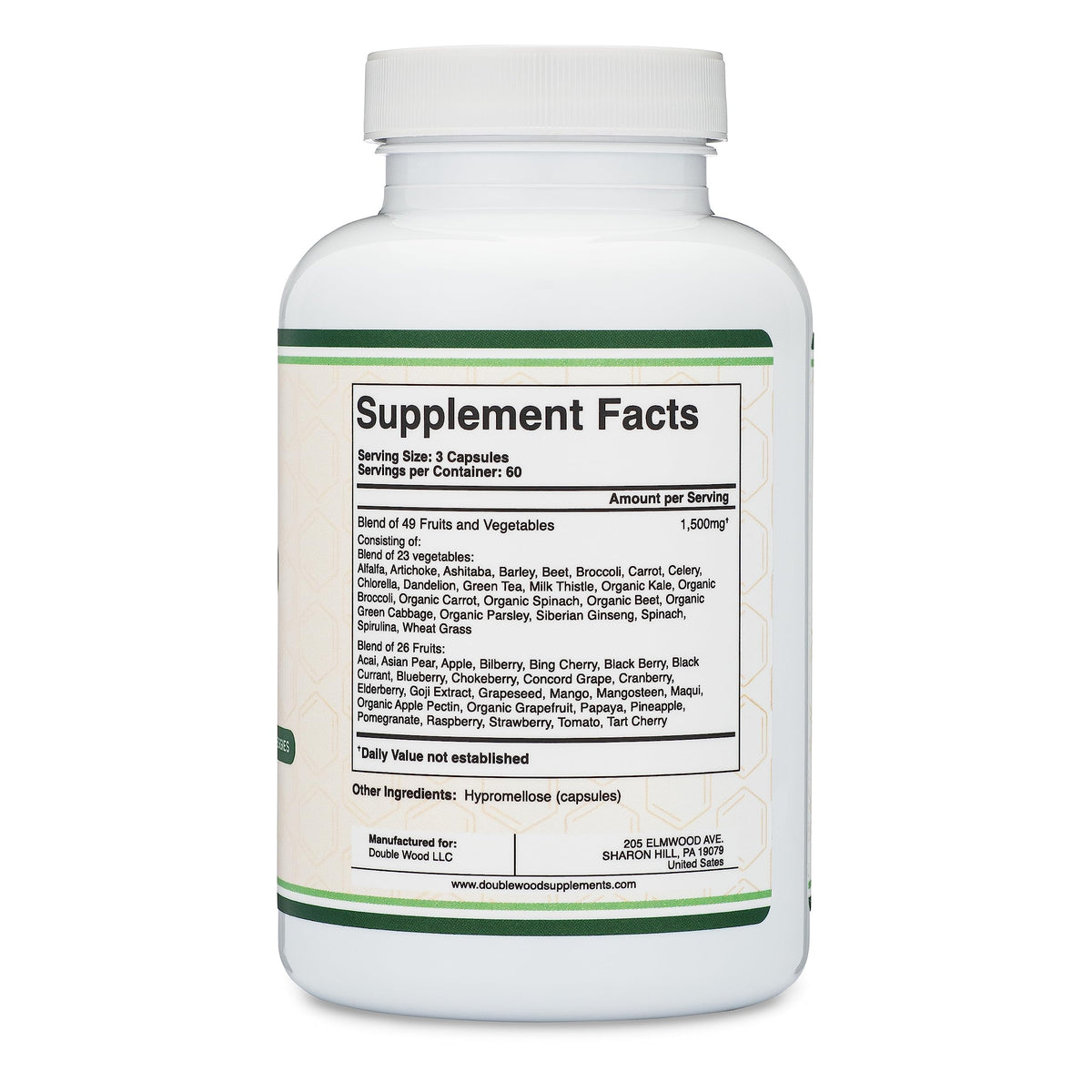 Fruits & Veggies Capsules, 49 Whole-Food Blend, Energy & Digestion, 180 Ct