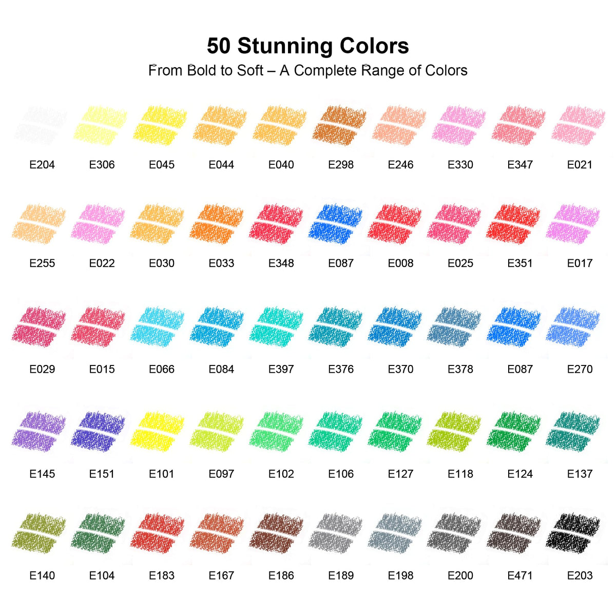 KALOUR 50 Colors Erasable Colored Pencils Set - Easy to Erase, Vibrant and Smooth Coloring Pencils with Erasers - Ideal for Drawing, Sketching, and Coloring Books -Perfect for Adults Beginners Artists