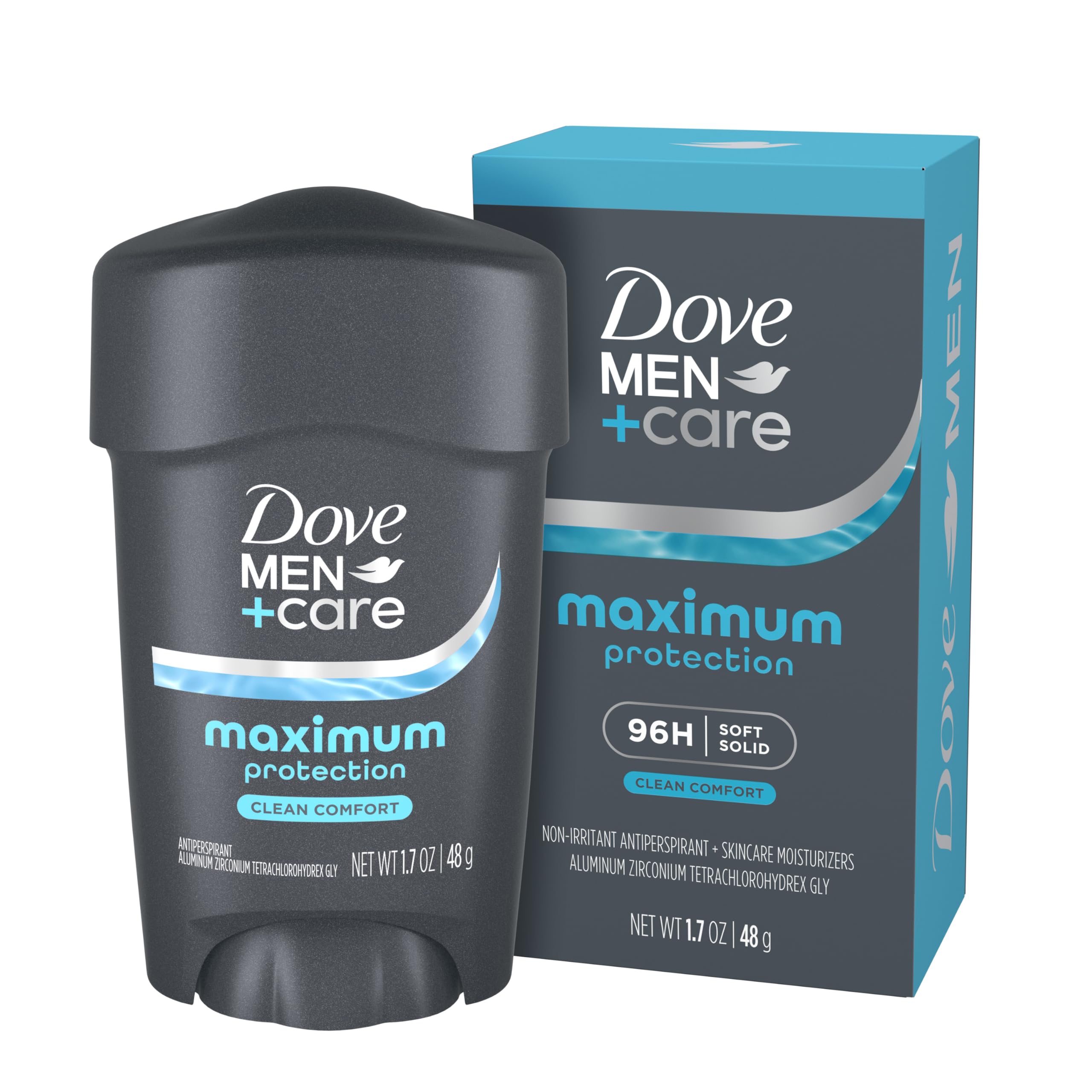 Dove Men+Care Clinical Protection Antiperspirant Clean Comfort 1.7 oz | For heavy sweating, Helps stay fresh & confident, With 1/4 moisturizers, Clean Comfort scent