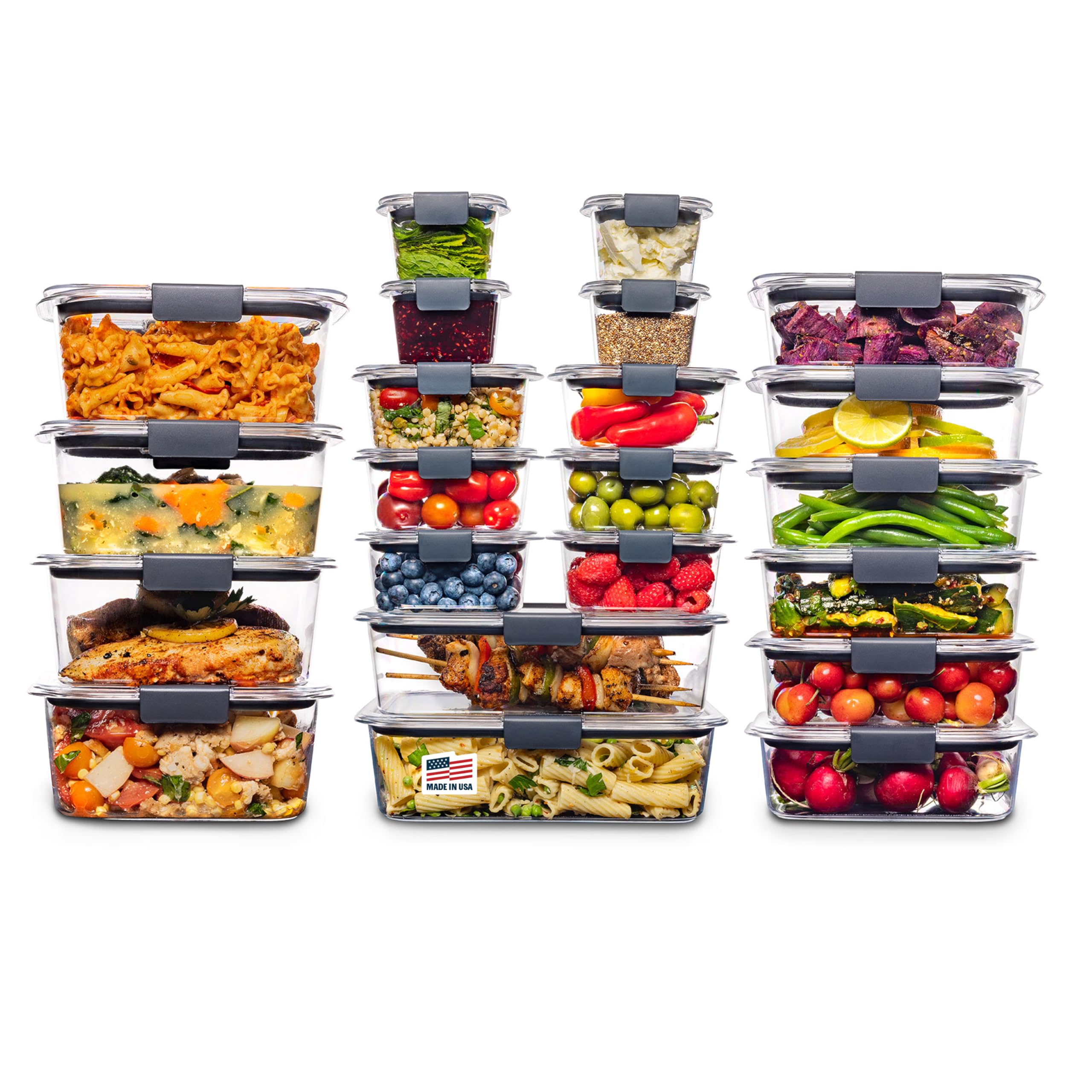 Buy now Rubbermaid Brilliance Food Storage Containers, Set of 5 (10 Pieces), BPA-Free, Leak-Proof, Clear Assorted (44-Piece) at indiglob india