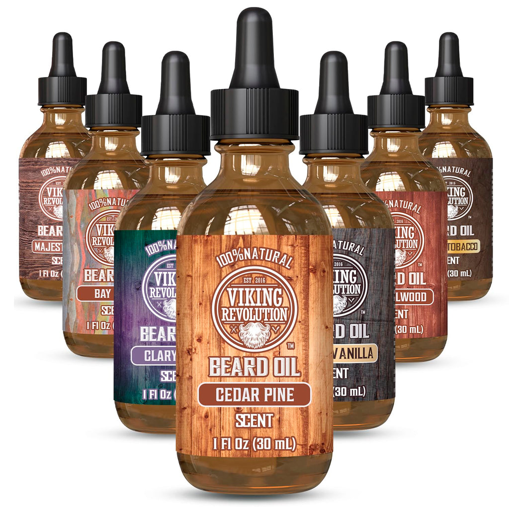 Buy now Viking Revolution Beard Oil with Clary Sage for Men - Natural Blend with Argan and Jojoba Oils for Softening, Strengthening, and Moisturizing at indiglob india