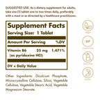 Solgar Vitamin B6 25 mg, 100 Tablets - Supports Energy Metabolism | Heart Health & Healthy Nervous System - B Complex Supplement - Vegan, Gluten Free, Dairy Free, Kosher - 100 Servings