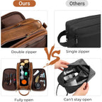 Buy now Elviros Toiletry Bag for Men, Large Travel Shaving Dopp Kit Water-resistant Bathroom Toiletries Organizer PU Leather Cosmetic Bags at indiglob india